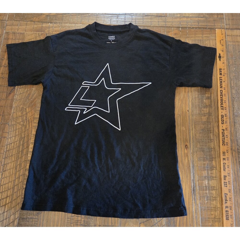 Lonely Hearts Club Men's L Black Cotton Blend Skeleton Graphic Crew Neck Tee